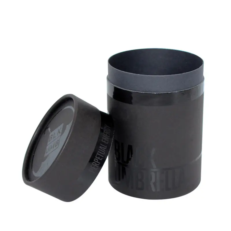 Одноразовая круглая Цилиндрическая Коробка для упаковки роскошная черная крафт-бумага модная одежда коробка для рубашек с точечной УФ-печатью