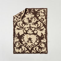 Couverture tricotée 100 % polyester à motif animal léopard pour adultes