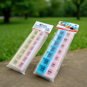 Caja de pastillas de plástico Erpsl, organizador de medicamentos diario de 12 compartimentos para almacenamiento de medicamentos - Product Image 2