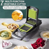 15-In-1 Groentehakselsnijmachine Met 7 Messen Kruidenhakselset Roestvrijstalen Groentesnijder Voor Het Koken Van Uien En Fruitsnijders