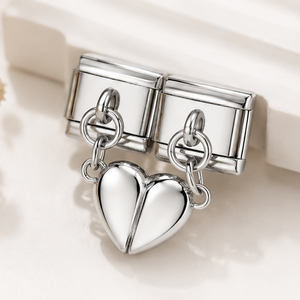 <b>Couple</b> Heart Fashion Magnetic Attraction Removable Pendant Love Link Stainless Steel Italian Charm <b>Bracelet</b> Jewelry DIY Making - Product Image 5