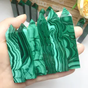 Wholesale High Quality Natural Crystal Stone Tower Healing Polished Green Malachite Point