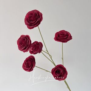 Rosas Artificiales de Tallo Único, Flores de Seda de Alta Simulación, Decoraciones para Bodas - Product Image 2