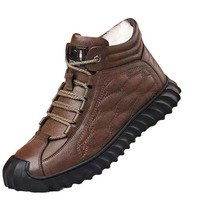 Bottes d'hiver pour hommes, semelle extérieure en caoutchouc épaisse, bout renforcé offrant confort, protection contre le froid, chaleur, imperméables au vent, semelle souple