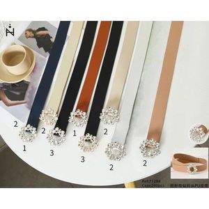 Ceinture ronde en PU avec boucle en strass, ceintures de mariage - Product Image 1