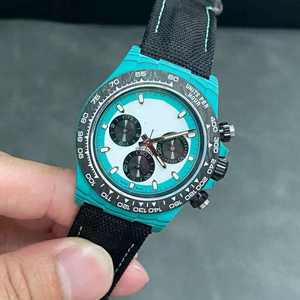 Montre mécanique pour homme haut de gamme avec bracelet en nylon et chronographe à visage de panda. - Product Image 3