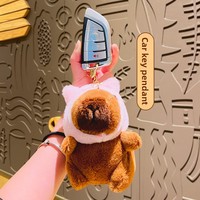 Vente en gros Jouet en peluche unisexe en coton PP doux et écologique Jouet en peluche Capybara de dessin animé mignon Porte-clés en peluche avec sweat-shirt