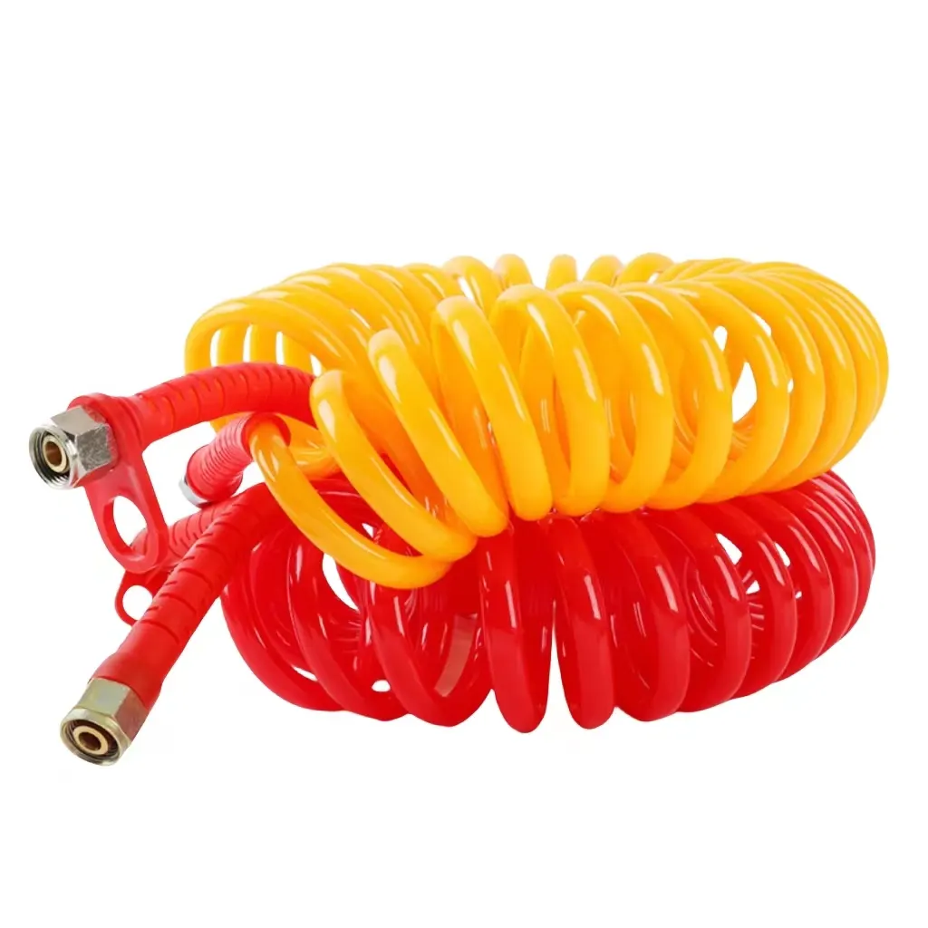 Yellow Oem Seven Pin Cable Abs Heavy Duty 7 Way 8 Core Truck Trailer Electrical Coil Cable Coil Hose