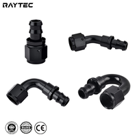 Raccord de tuyau à verrouillage rapide haute performance AN4 AN6 AN8 AN10 AN12 droit, coudé à 45, 90 ou 180 degrés pour ligne de carburant ou d'huile en caoutchouc