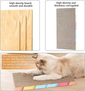 Casa rascadora <span class=keywords><strong>de</strong></span> <span class=keywords><strong>Castillo</strong></span> <span class=keywords><strong>de</strong></span> gato <span class=keywords><strong>de</strong></span> madera <span class=keywords><strong>para</strong></span> interiores <span class=keywords><strong>de</strong></span> dos pisos con características ajustables impermeables <span class=keywords><strong>para</strong></span> mascotas <span class=keywords><strong>de</strong></span> varios <span class=keywords><strong>gatos</strong></span>, almohadilla <span class=keywords><strong>de</strong></span> cartón <span class=keywords><strong>Gatos</strong></span> - Product Image 3