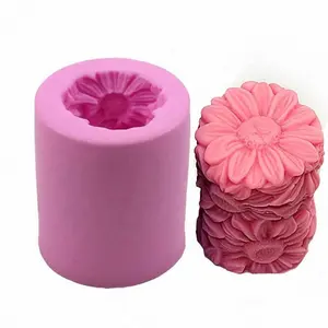 3D Säule Geformt Silikon Sonnenblumen Kerze Form Seife Form Handwerk DIY Mold