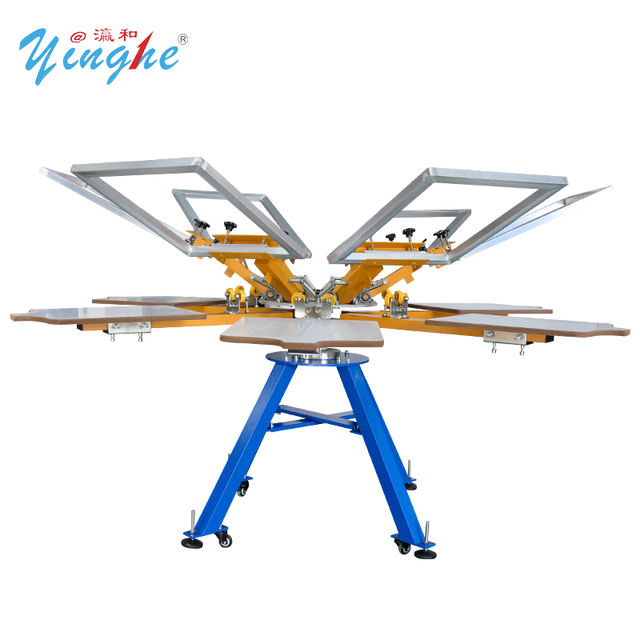 Yinghe New Manual 6-Station 6-Color Screen Printer for Textile Printing Business