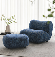 Fauteuil minimaliste italien - Nouveau fauteuil inclinable pour un salon décontracté, fauteuil de relaxation en tissu simple.