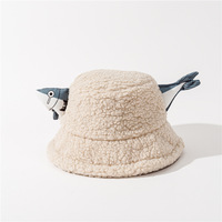 Divertido Sombrero de Pescador de Lana Sherpa con Diseño de Pez de Dibujos Animados, Gorra de Pescador de Terciopelo Personalizada, Unisex, Novedoso, Cálido, para Uso Diario, Invierno