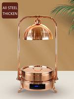 5,5L Gehämmerter Chafing Dish aus 304 Edelstahl mit Warmhaltebehälter für Buffets in Hotels, Restaurants und bei Catering-Events