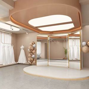 Tùy chỉnh lớn gấp ba lần đầy đủ chiều dài treo tường gương khung nhôm LED chiếu sáng defogging thiết kế hiện đại cho đám cưới - Product Image 4