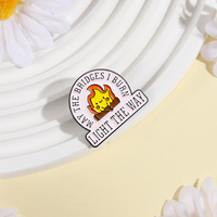 Broche émaillée 'Que les ponts que j'abîme éclairent le chemin', motif flamme de dessin animé, pour sacs, badges de revers, bijoux, cadeau pour amis