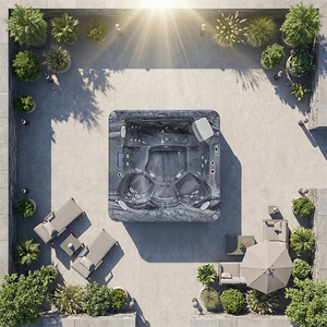 Piscine Spa Extérieure Carrée en Acrylique au Design Moderne, Capacité 6 Personnes, Jets de Bain à Remous, Thermostat, Idéale pour Villa et Hôtel - Product Image 1