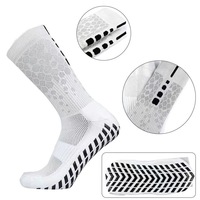 Chaussettes de football antidérapantes professionnelles avec grip, semelle en tissu éponge et revêtement en gel épais, mi-mollet, tricotées, pour l'entraînement sportif