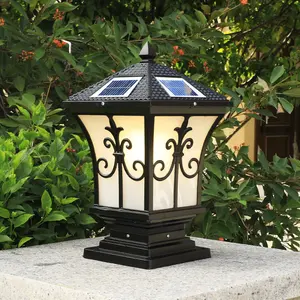 Garden Villa Gate Outdoor Led Aluminio Dc 12V 80 Ip65 Lámpara de pilar solar Lámpara impermeable Patio Valla Pilar Luz