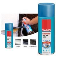 SANVO – Spray de réparation d'étanchéité transparent et imperméable 400 ml – Caoutchouc liquide noir – Spray d'étanchéité thermoséchant blanc pour réparation de fuites