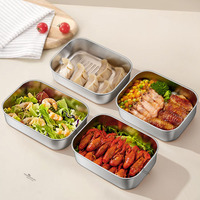 Boîte de conservation alimentaire personnalisée en acier inoxydable 316, boîte à lunch hermétique, boîte à viande, couvercle en silicone, boîte bento