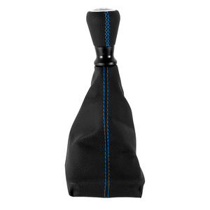 Peugeot 206 - Housse de pommeau de levier de vitesse en cuir avec surpiqûres bleues - Transmission manuelle - Ajustement ergonomique - Product Image 2