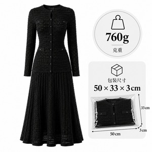 Robe décontractée pour femme, style vintage européen et américain, élégante, à manches longues, couleur unie, coupe trapèze, mini, anti-plis, taille haute, à revers - Product Image 2