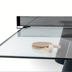 <span class=keywords><strong>Tavolo</strong></span> da <span class=keywords><strong>ping</strong></span> <span class=keywords><strong>pong</strong></span> 2-in-1 per interni/esterni con piano in vetro temperato in acciaio inox di <span class=keywords><strong>dimensioni</strong></span> Standard per l'intrattenimento sportivo - Product Image 2