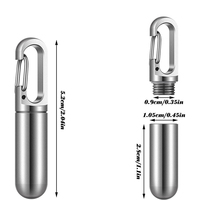 Petite boîte à pilules de poche porte-clés, acier inoxydable métal Portable étanche voyage pilulier mignon porte-clés pilulier