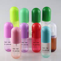 Bouteilles de lotion en plastique en forme de capsule de pilule rose, bleue, blanche et jaune, 30 ml-100 ml, pour l'emballage des soins de la peau et du shampoing