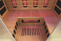 Sauna infrarouge moderne pour 4 personnes en bois massif avec panneau de commande informatique