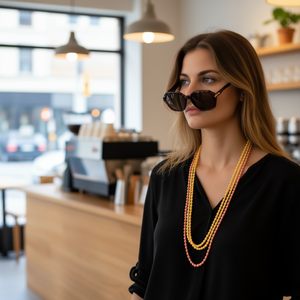 Collier à chaîne perlée Z Brand 70 cm, triple rang, support de lunettes tendance pour lunettes de vue et de soleil - Product Image 4