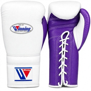 Gants de boxe personnalisables rose et blanc 16oz en cuir à lacets pour entraînement complet des doigts unisexe - Product Image 5