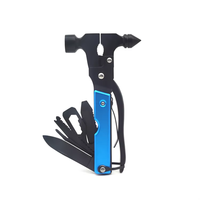 Kit de survie en plein air, marteau multi-outils, marteau de toiture d'urgence, acier inoxydable, manche en aluminium, outil multifonction, pochette en nylon