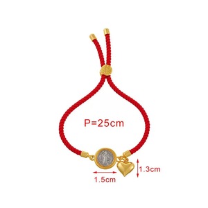LS-D970 Pulsera de Moda Chapada en Oro con Dijes de San Benito/Virgen María, Venta al por Mayor, Pulsera Religiosa Chapada con Cuentas para Mujer - Product Image 4