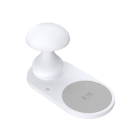 Nuevo diseño Schitec 2 en 1 soporte de cargador inalámbrico con lámpara de noche Led ajustable para Iphone