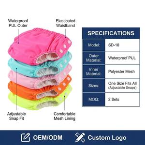 Culotte <span class=keywords><strong>de</strong></span> <span class=keywords><strong>bain</strong></span> réutilisable et ajustable pour bébé, imperméable, écologique, anti-fuite, pour garçons et filles - Product Image 3