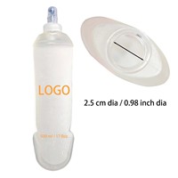 Bouteille d'eau souple pliable en TPU pour sac d'hydratation et gilet de course, gourde compressible de 17 oz, bouteille d'eau pliable blanche et bleue