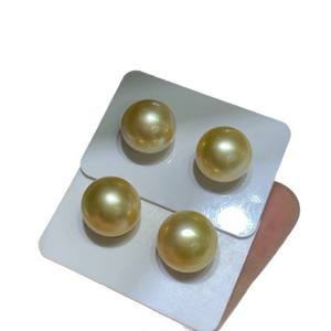 Perlas Sueltas Naturales de Oro de la Marca Wenchi, China, 14-15 mm, Color Oro Champán, Perlas Redondas con Orificio, Extremadamente Impecables, en Caja de Regalo, Venta al por Mayor - Product Image 5