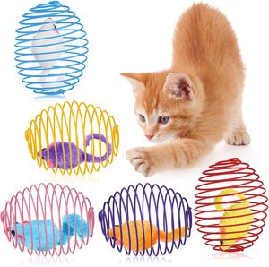 Livraison rapide <span class=keywords><strong>chat</strong></span> boules de ressort ressorts extensibles jouets boules roulantes bobines ludiques colorées <span class=keywords><strong>jouet</strong></span> d'<span class=keywords><strong>action</strong></span> de ressort interactif - Product Image 1