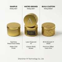 En stock, pots à bougies ronds en métal de 2 à 10 oz, contenants métalliques portables pour bougies d'aromathérapie, bonbons et thé