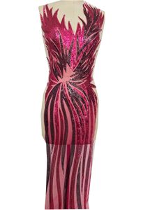 Vestido de fiesta con bordado de flores 3d, tela de encaje brillante con cuentas de lujo, <span class=keywords><strong>ropa</strong></span> de boda - Product Image 2