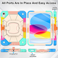 Étui de protection robuste antichoc pour tablette, coque en PC rigide et silicone avec support rotatif pour iPad 10.2 9e, 8e, 7e génération