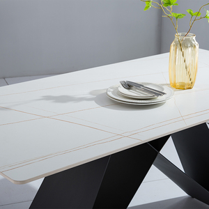Table à manger minimaliste et chaise de tapisserie Ensemble de table à manger de conception de rectangle pour les meubles d'hôtellerie commerciale - Product Image 2