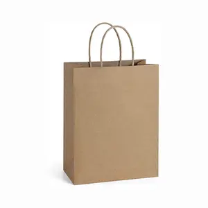 Eco-Friendly Recycled Black White Food Takeaway Packaging Craft Paper Bag Shop Gift Shopping Brown Kraft Paper Bags