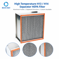 Maßgefertigter H13/H14 Aluminiumrahmen Hochtemperaturbeständiger Separator Trennwand HEPA-Luftfilter mit Metallseparator, OEM/ODM