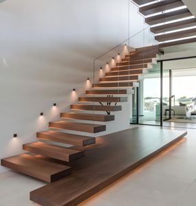 Forestar Factory <span class=keywords><strong>Escalier</strong></span> flottant de haute qualité rentable avec atterrissages pour villa - Product Image 1