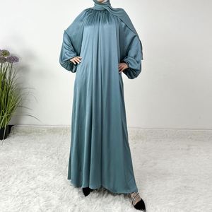 Nouvelle Robe Longue <span class=keywords><strong>Ethnique</strong></span> Élégante à Grand Ourlet et Manches Lanterne, <span class=keywords><strong>Grande</strong></span> <span class=keywords><strong>Taille</strong></span> en Polyester pour l'Été, Vêtement Traditionnel Musulman - Product Image 4