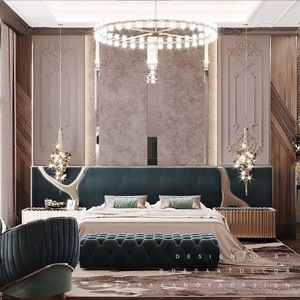 Lit double en cuir et tissu de luxe moderne de style italien <span class=keywords><strong>Baco</strong></span> avec cadre en bois massif - Product Image 3